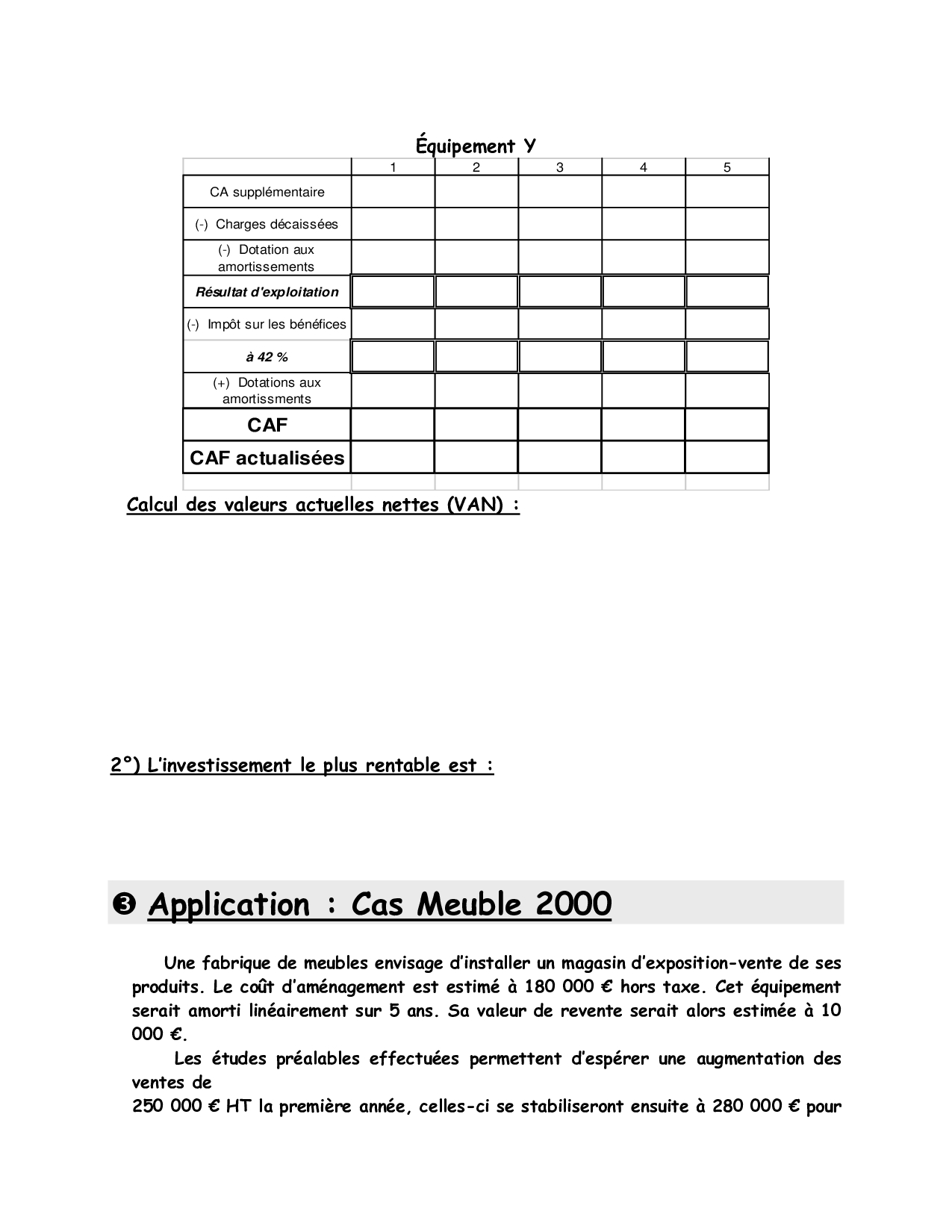 Les choix d’investissement et de financement  AlloSchool