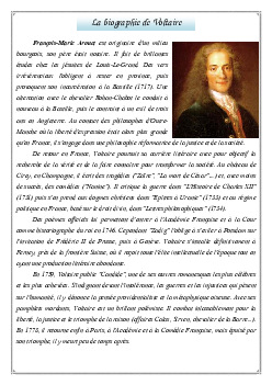 Candide ou l'optimisme  La biographie de Voltaire  AlloSchool