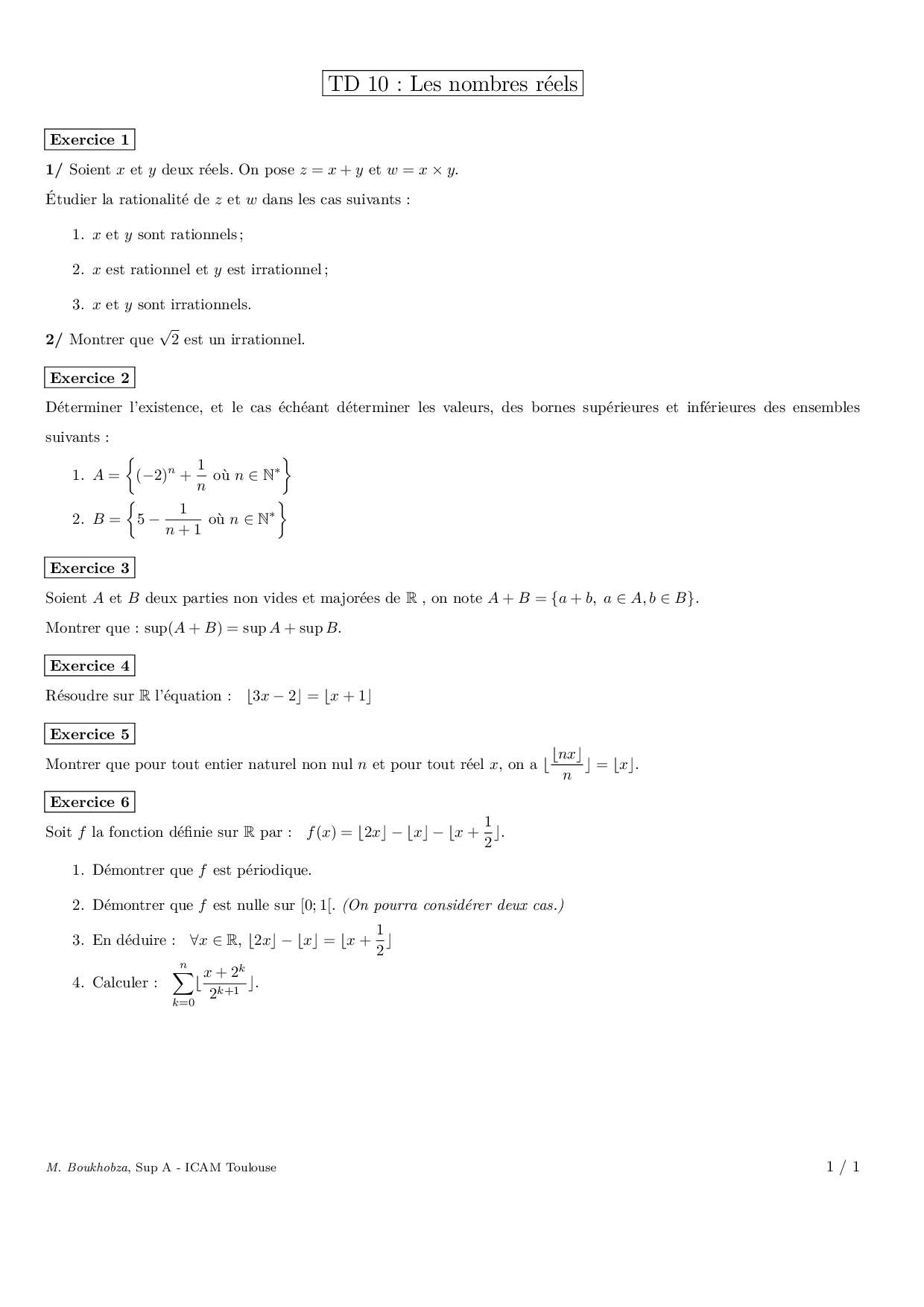 Nombres Réels : Exercices - AlloSchool