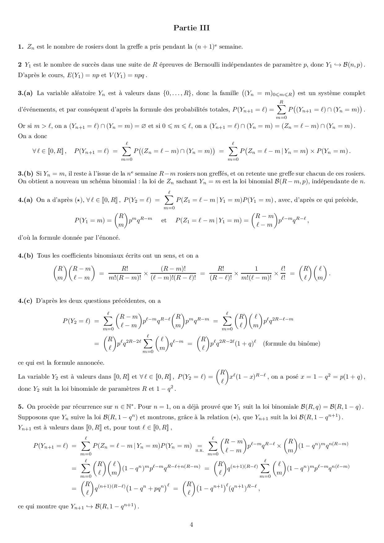 Espaces Probabilisés, Variables Aléatoires : Corrigé - AlloSchool