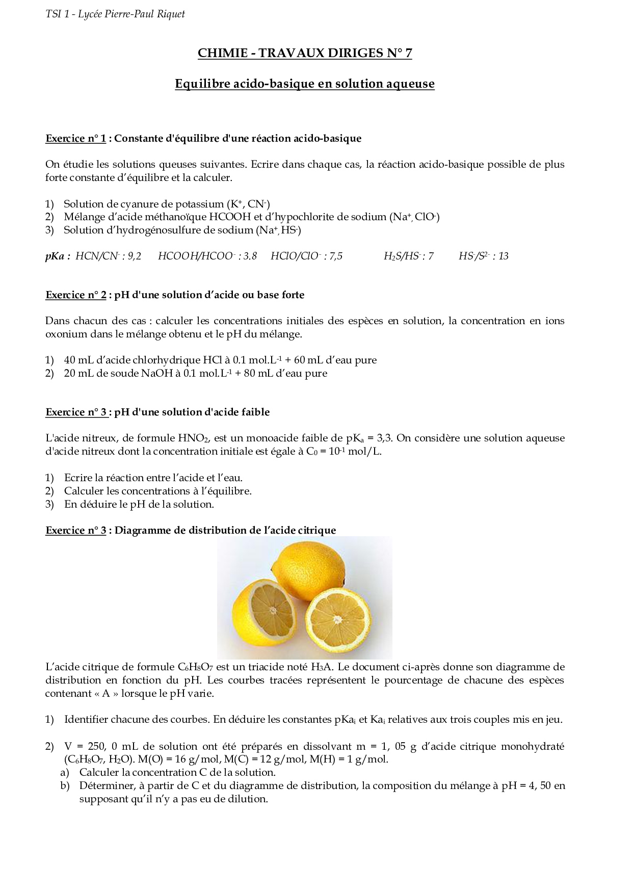 Solution Acide Et Basique 3ème Exercice Corrigé L'équilibre acido-basique en solution aqueuse : Exercices - AlloSchool