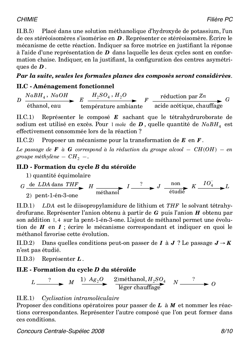 Centrale-Supelec PC 2008 Chimie Epreuve - AlloSchool