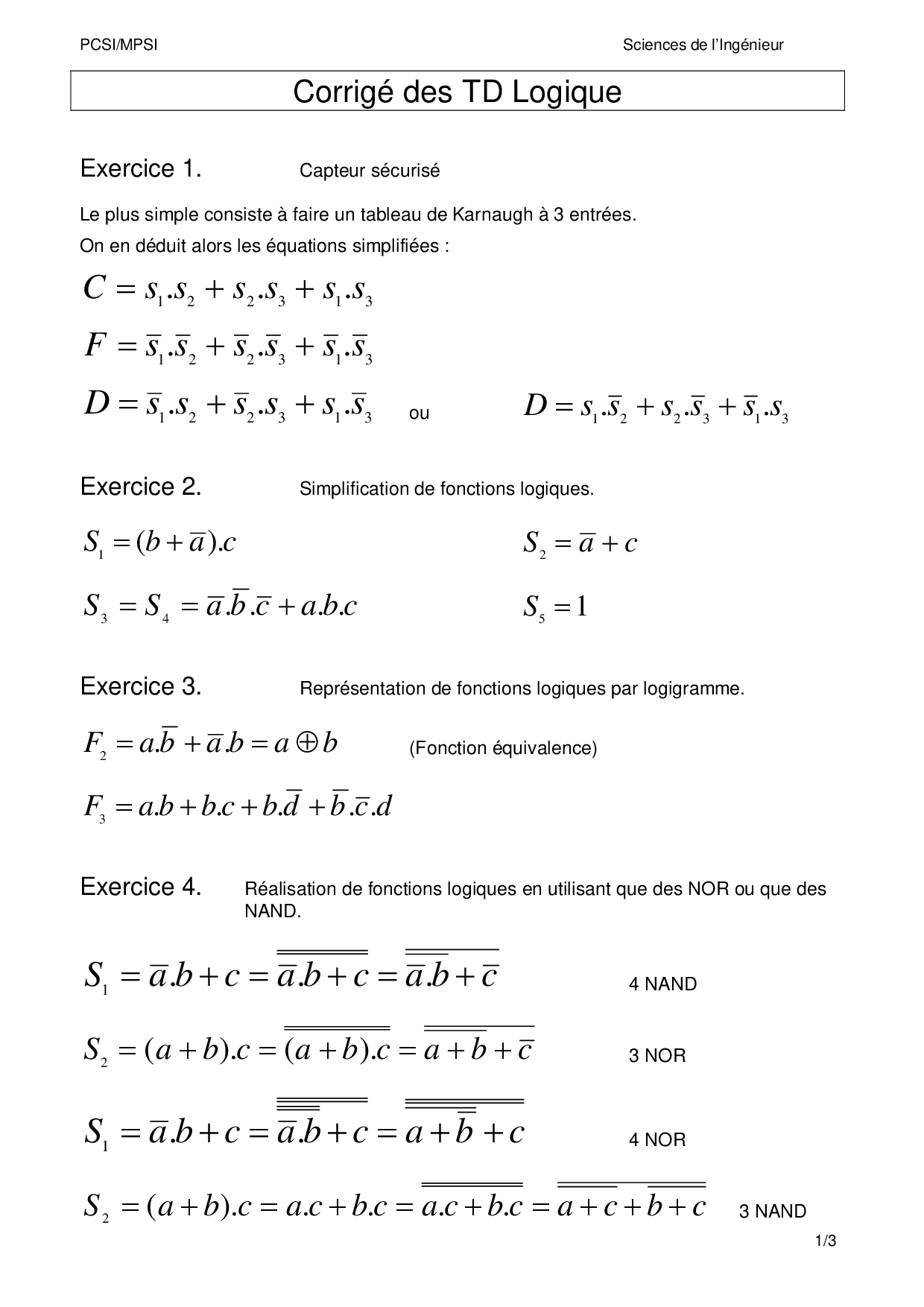 algebre boole pdf