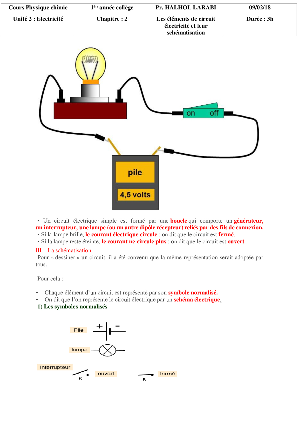 PDF] Cours pour apprendre l'electricite primaire, Cours electricite