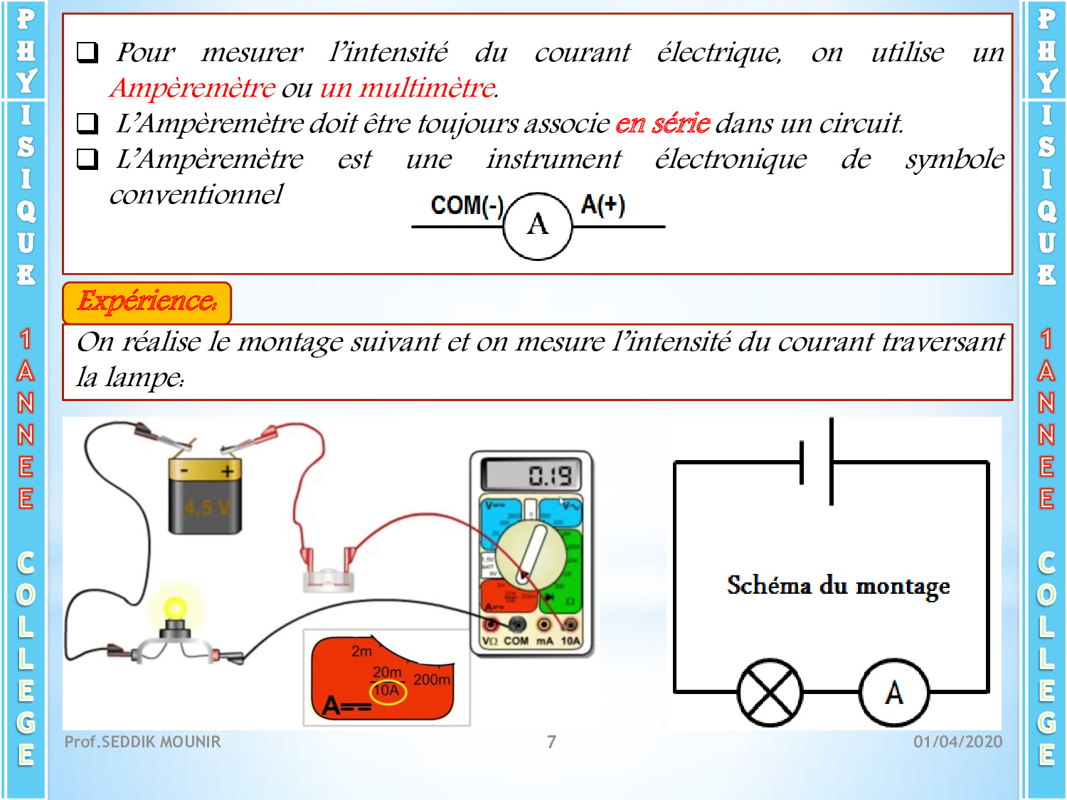 Le Courant électrique Continu Cours 4 Alloschool 6189