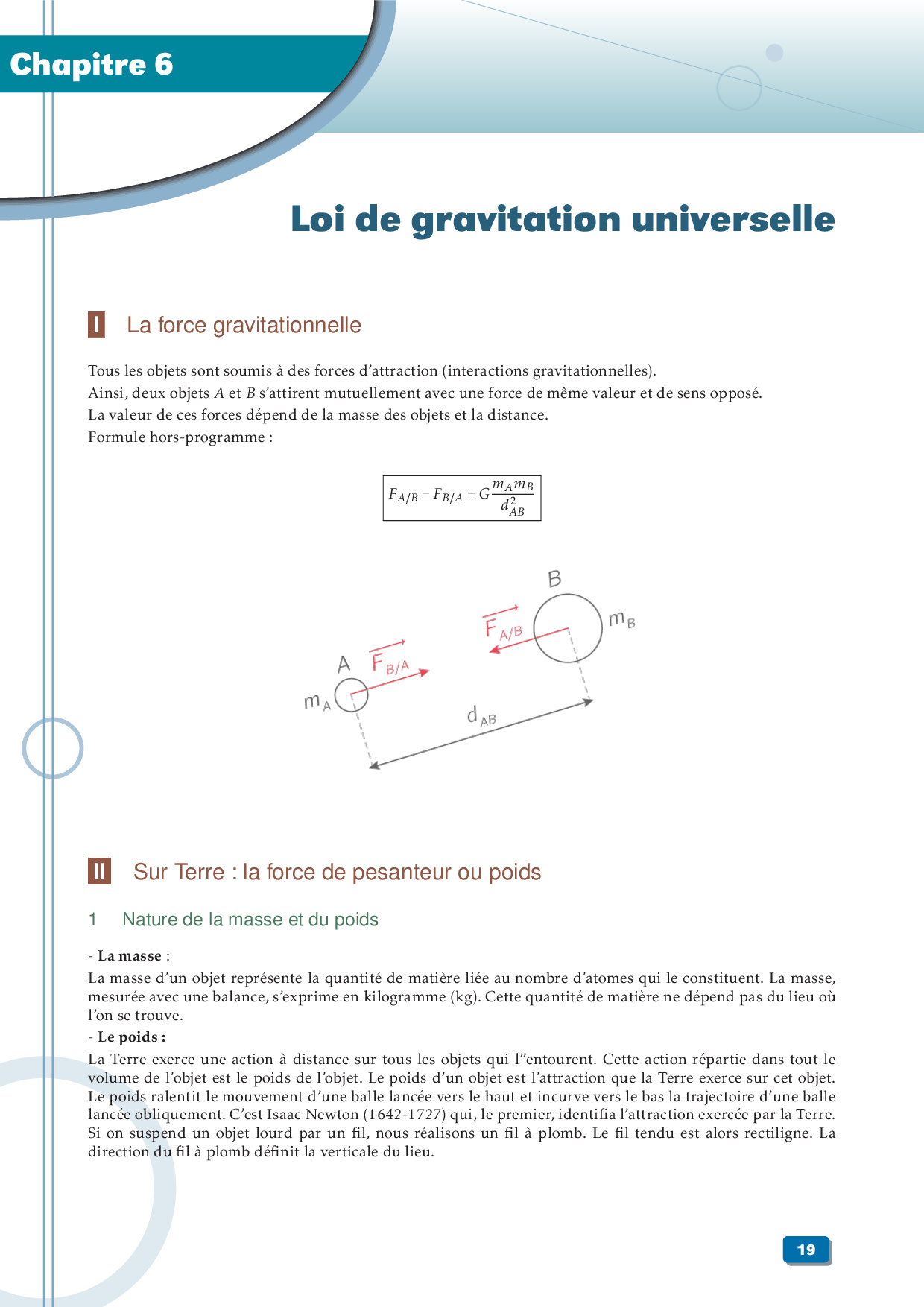 Loi De Gravitation Universelle Cours 2 Alloschool 7980
