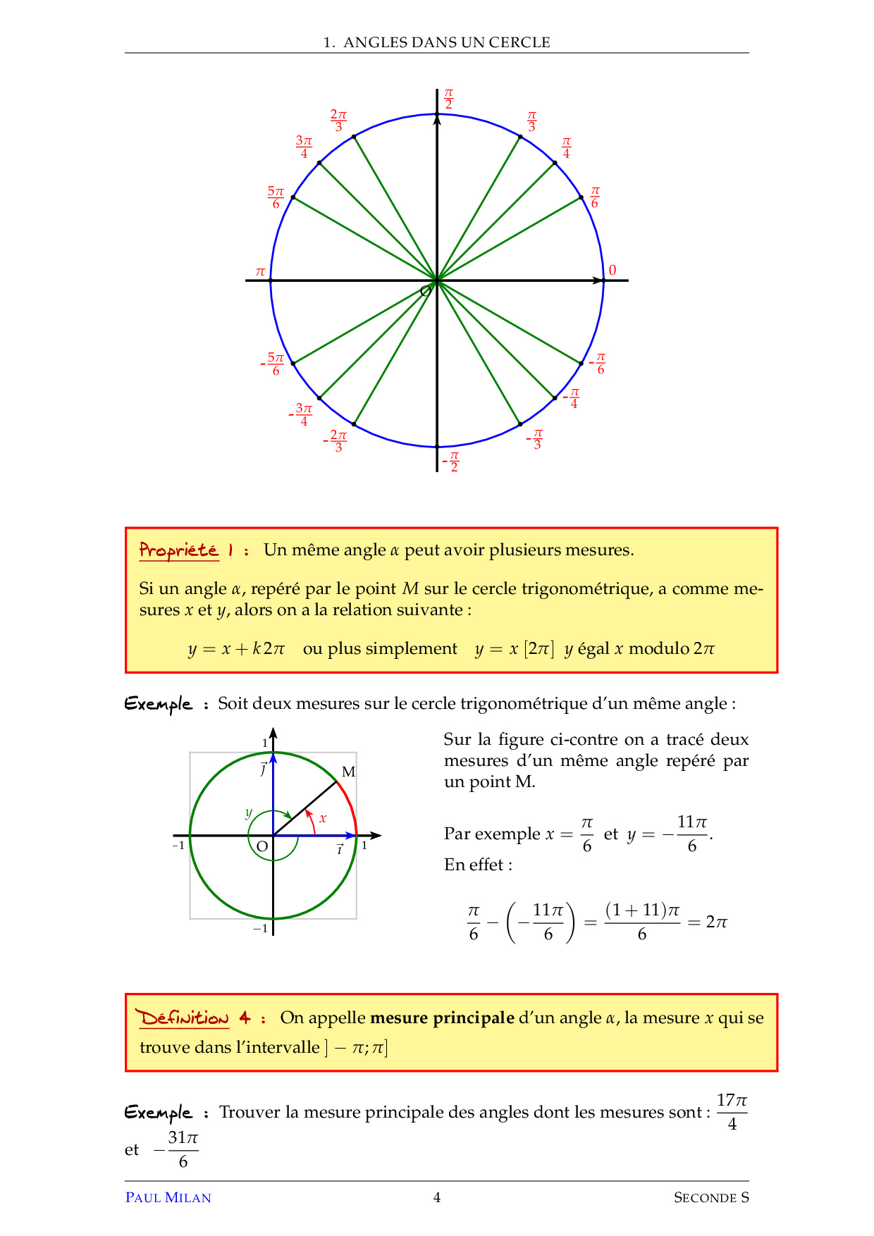 Trigonométrie Dans Le Cercle - Cours - AlloSchool