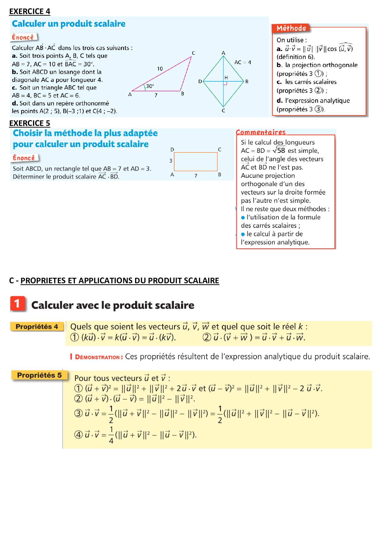 Le Produit Scalaire - Résumé De Cours Et Exercices - AlloSchool