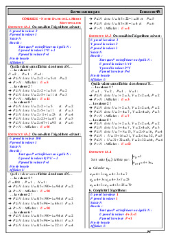 Algorithmes Et Suites - Corrigés D'exercices - AlloSchool