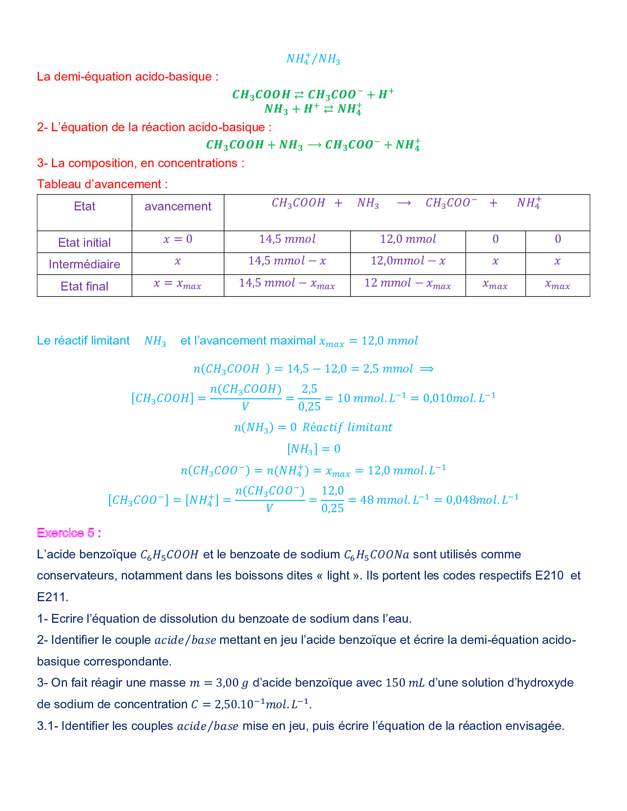 Solution Acide Et Basique 3ème Exercice Corrigé Les réactions acido-basiques - Exercices corrigés 1 - AlloSchool