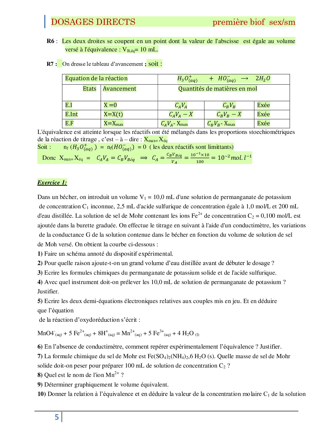 Les Dosages (ou Titrages) Directs - Cours 3 - AlloSchool