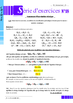 Modélisation Des Transformations Chimiques - Bilan De La Matière ...