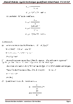 La Concentration Molaire - Corrigé Série D'exercices 2 - AlloSchool