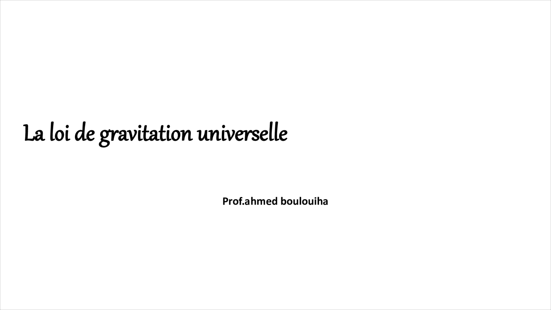 La Gravitation Universelle Cours Ppt 1 Alloschool 0812