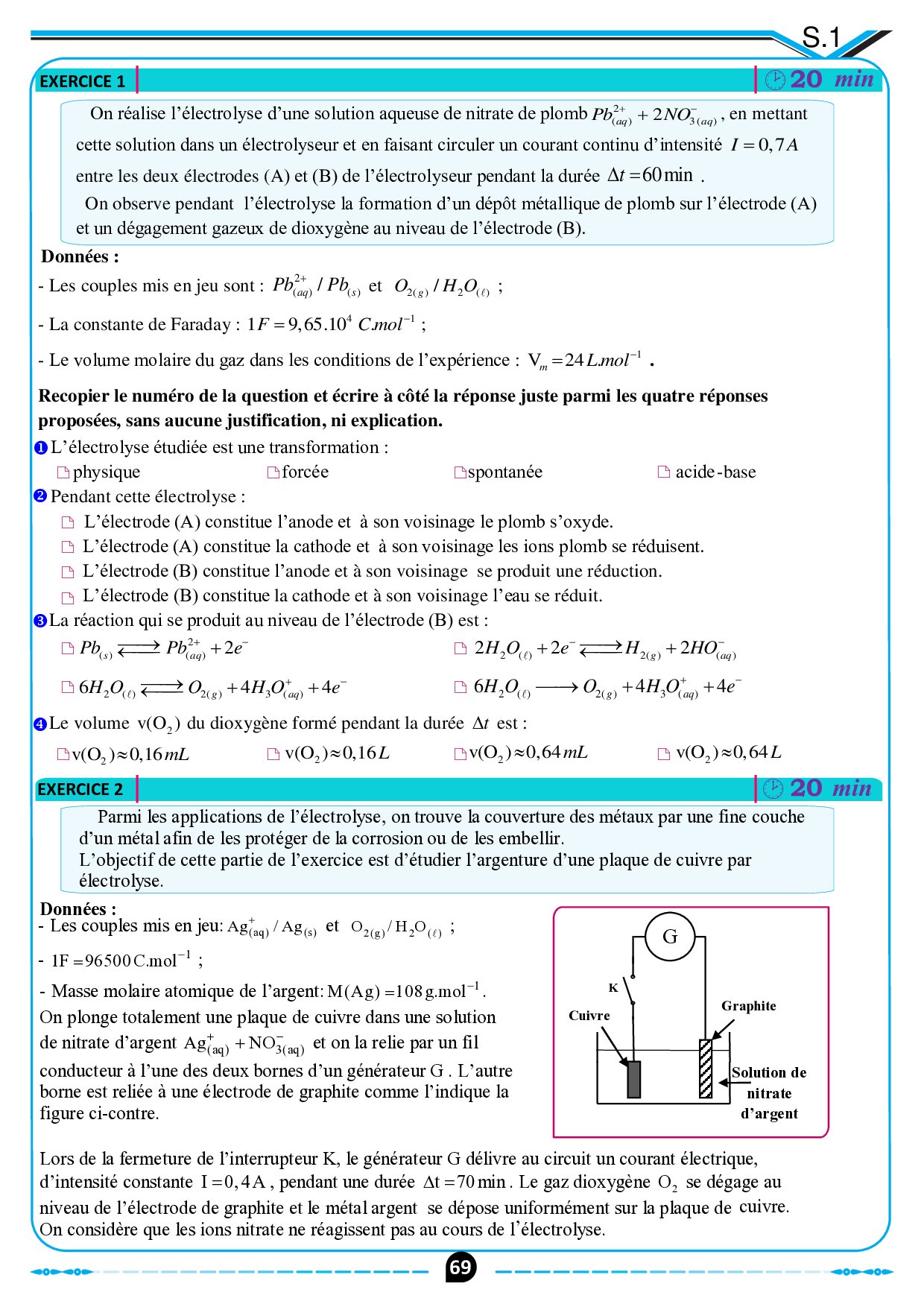 Transformations Forcées (Électrolyse) - Exercices Non Corrigés 5 ...