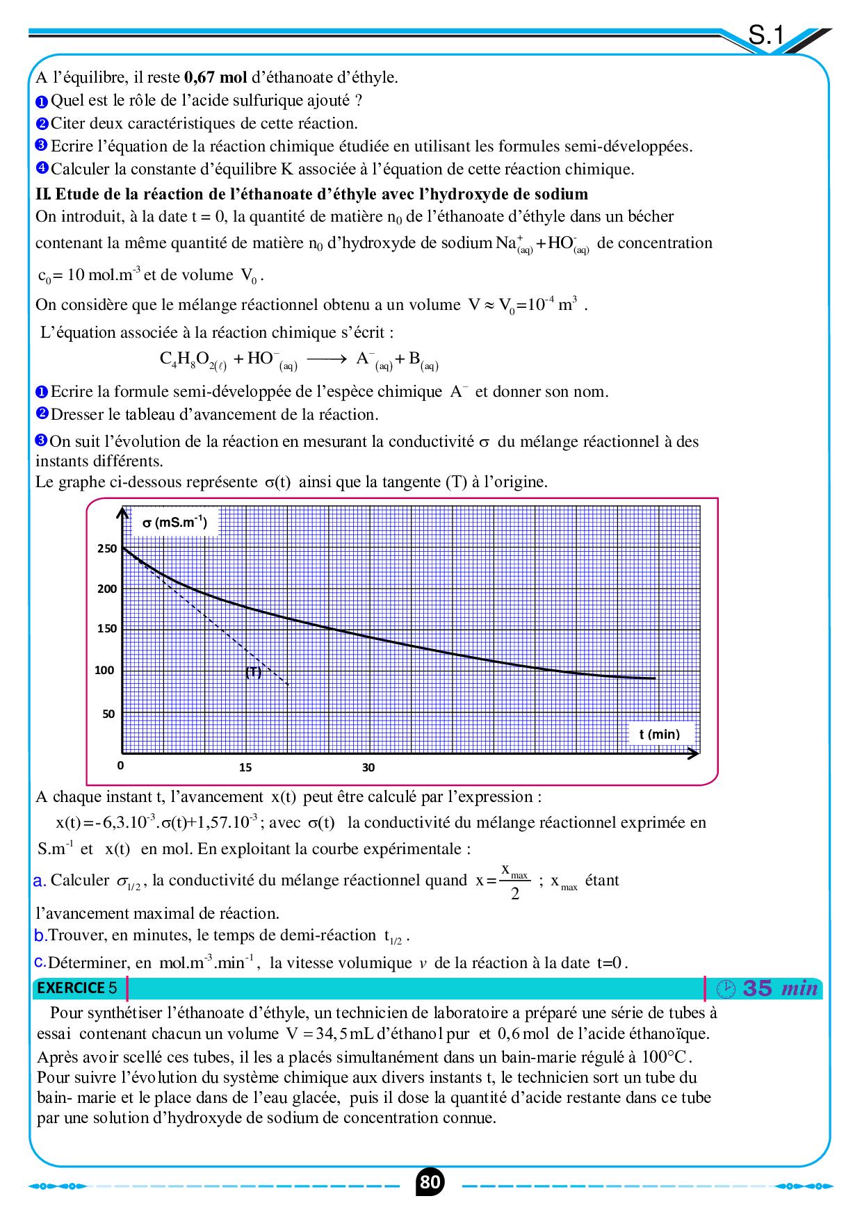 Réactions D'estérification Et D'hydrolyse - Exercices Non Corrigés 5 ...