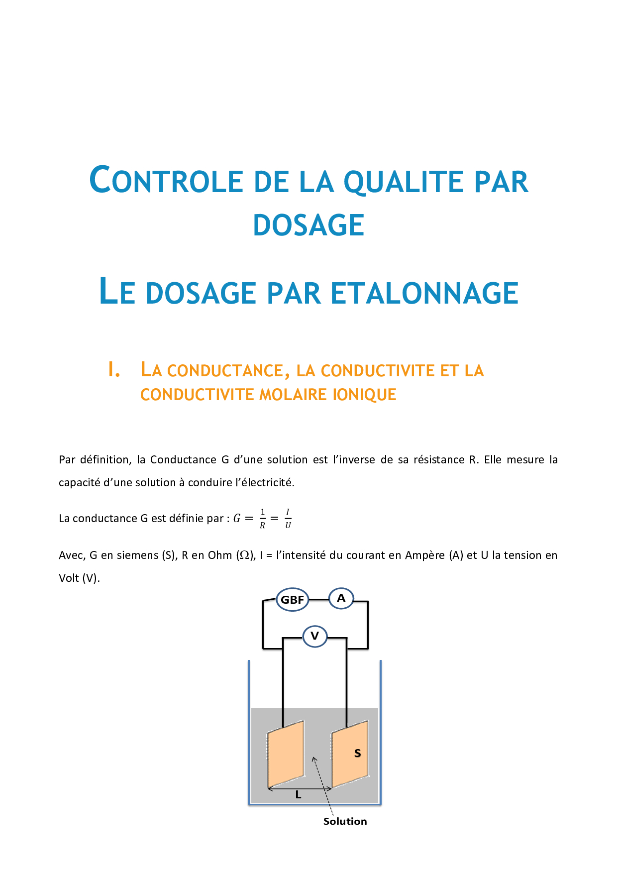 Contrôle De La Qualité Par Dosage, Dosage Par étalonnage - Cours 2 ...