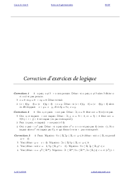 Logique Mathématique - Corrigé Série D'exercices (FR) - AlloSchool