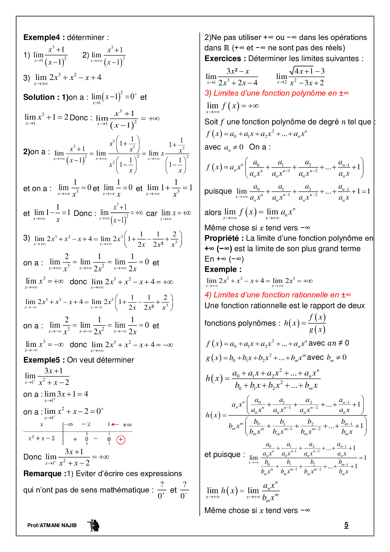 Les Limites D’une Fonction - Cours Et Exercices Corrigés - AlloSchool