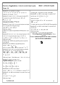 Calcul Vectoriel Dans Le Plan - Série D'exercices 2 - AlloSchool