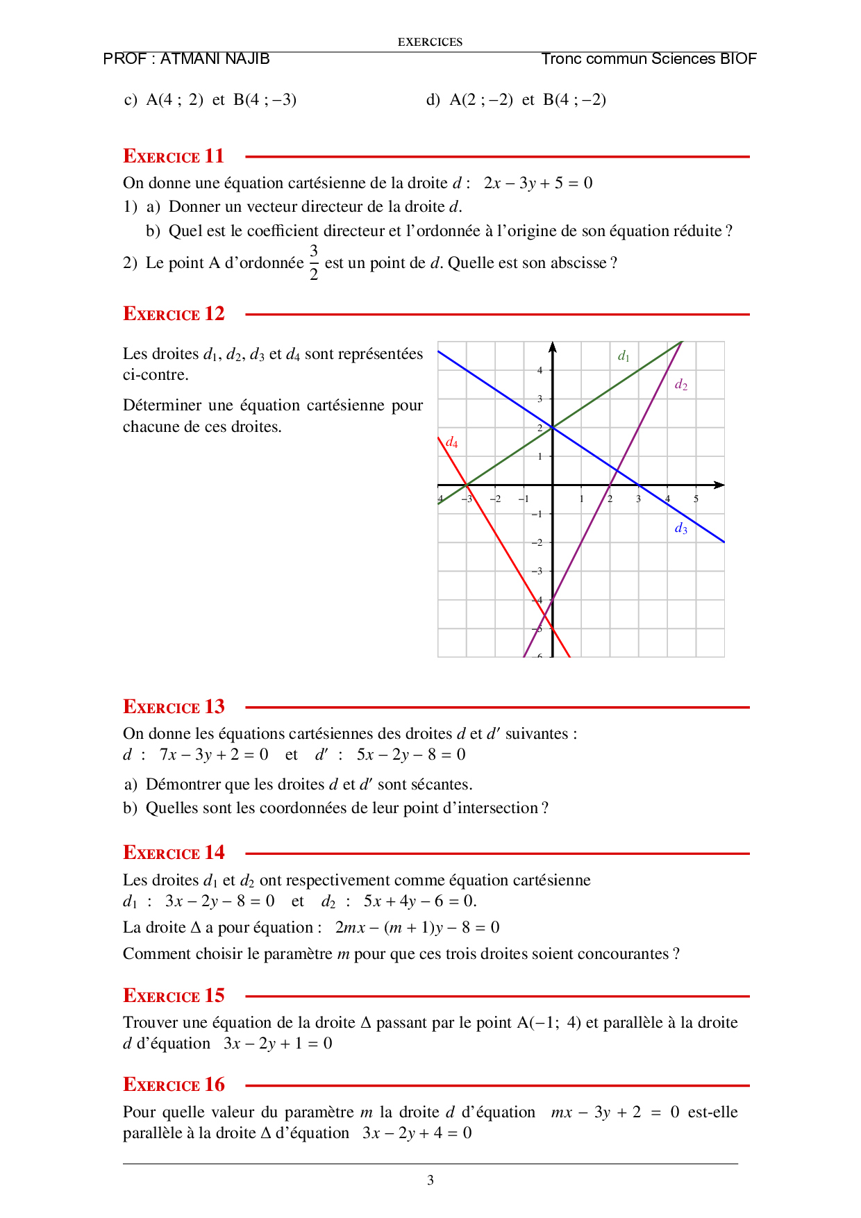 Calcul Vectoriel Dans Le Plan - Exercices Non Corrigés 5 - AlloSchool