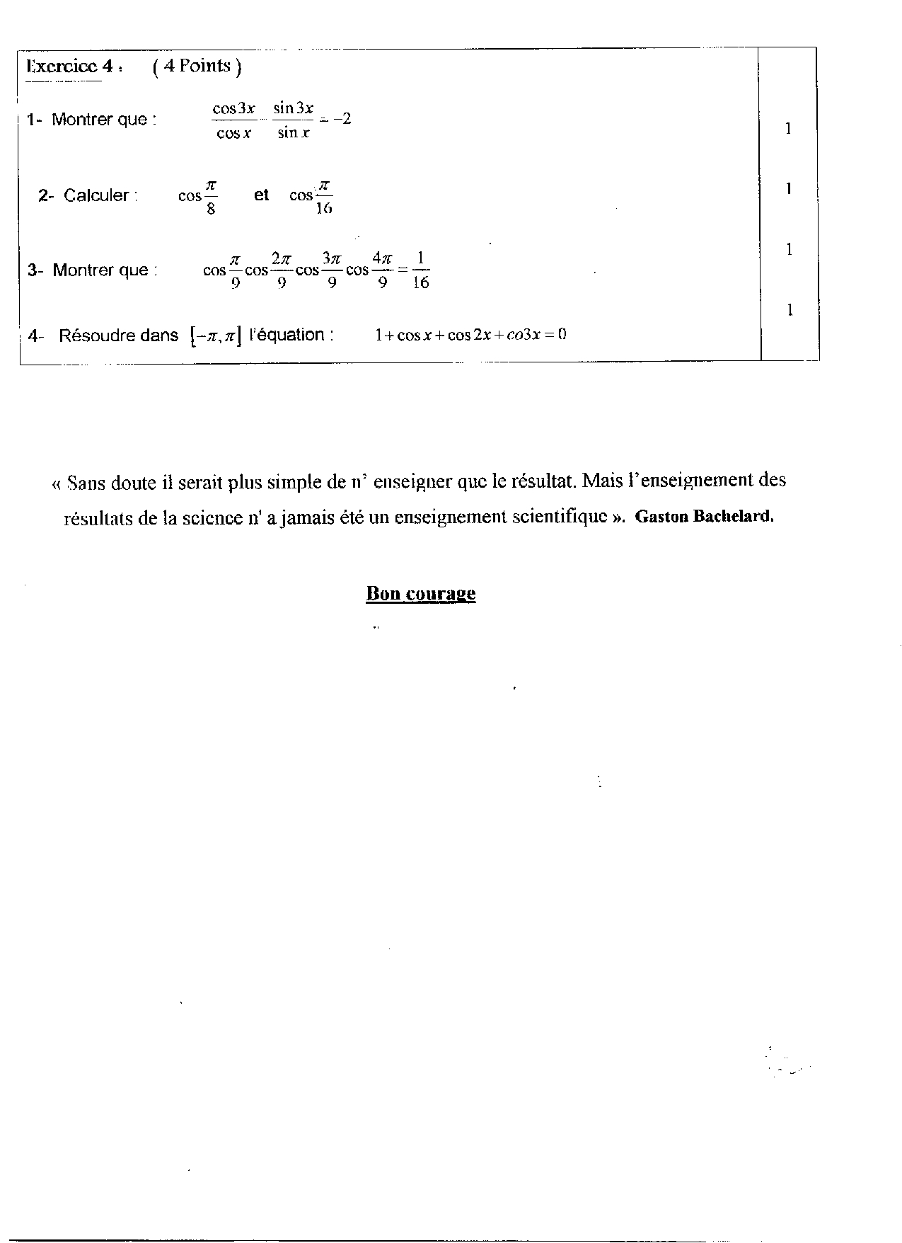 Devoir 3 Modèle 1 - Mathématiques 1 Bac SM Semestre 1 - AlloSchool