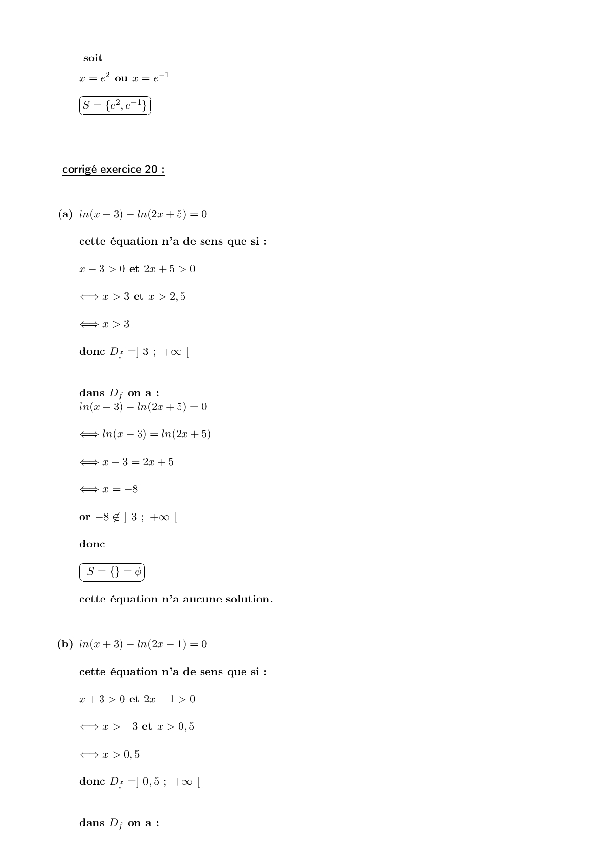 Fonctions Logarithmiques Cours Et Exercices Corrigés Fr Alloschool 1695