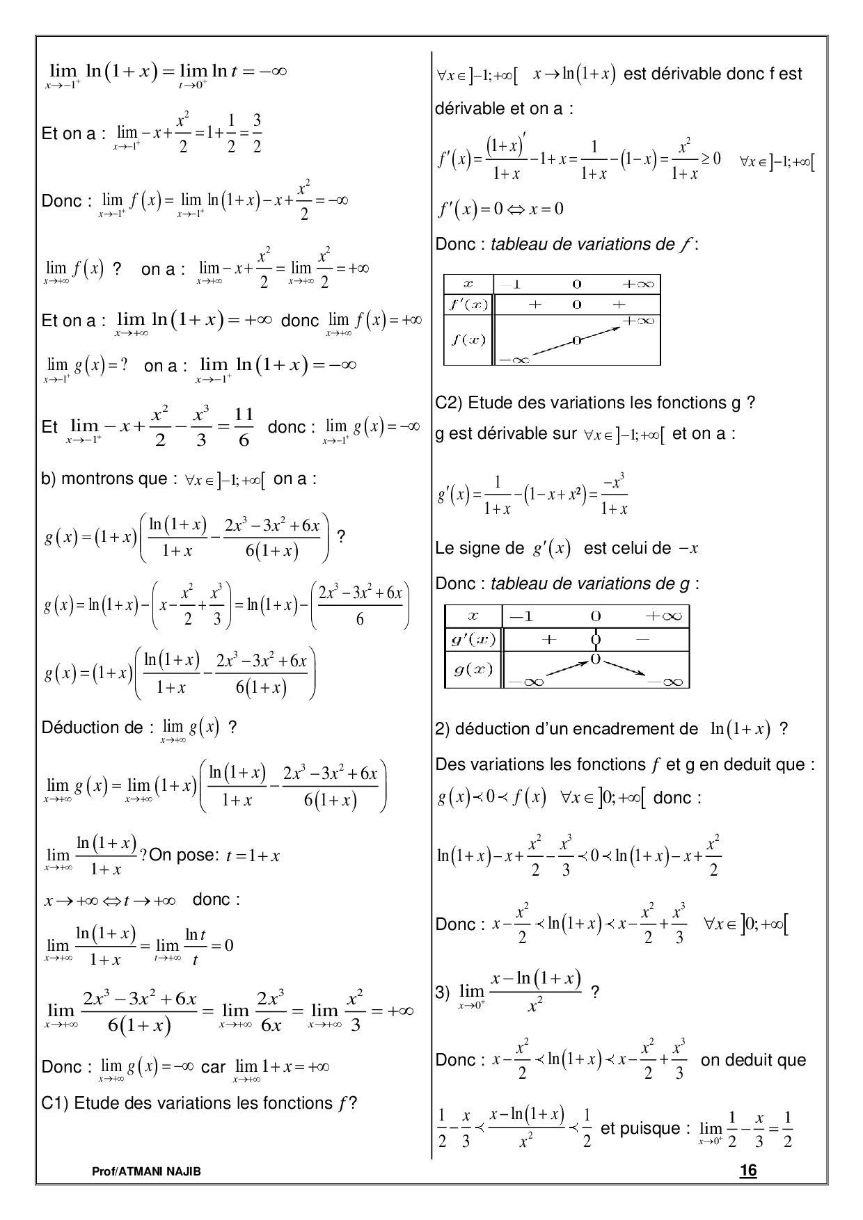 Fonctions Logarithmiques Cours Et Exercices Corrigés Alloschool 0532