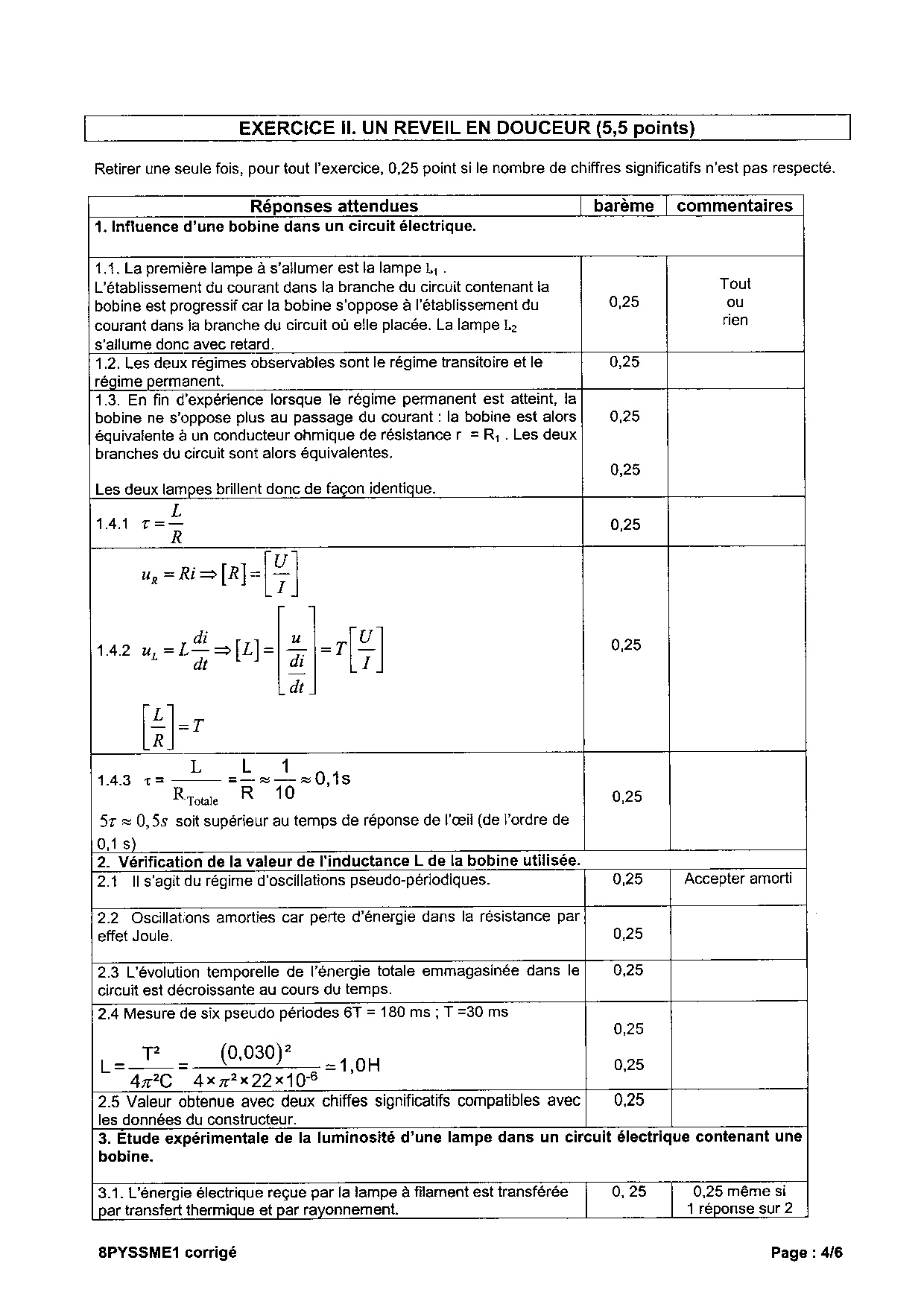 Bac S Physique Chimie (Spécialité) Métropole 2008 - Corrigé - AlloSchool