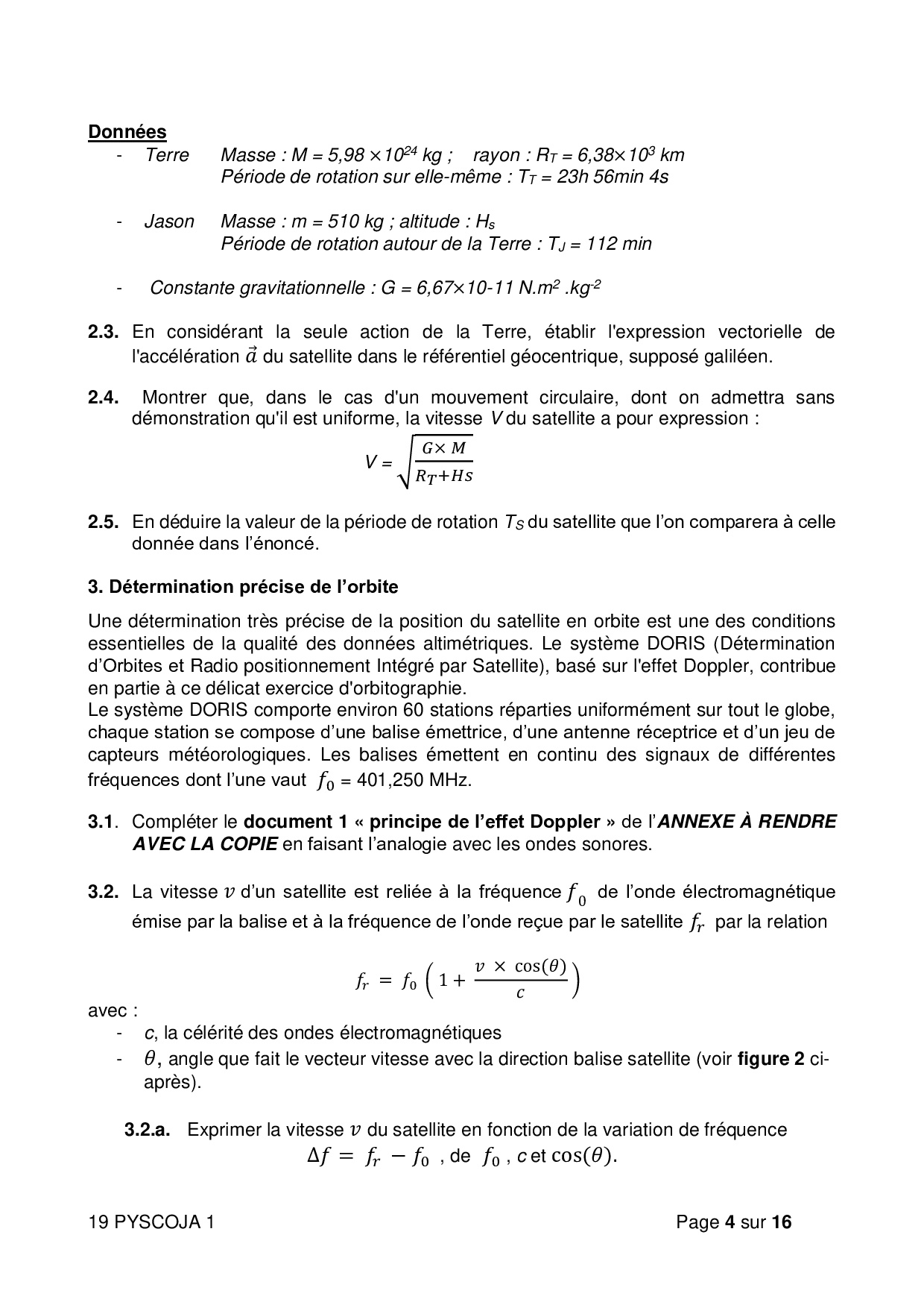 Bac S Physique Chimie Asie 2019 Sujet AlloSchool