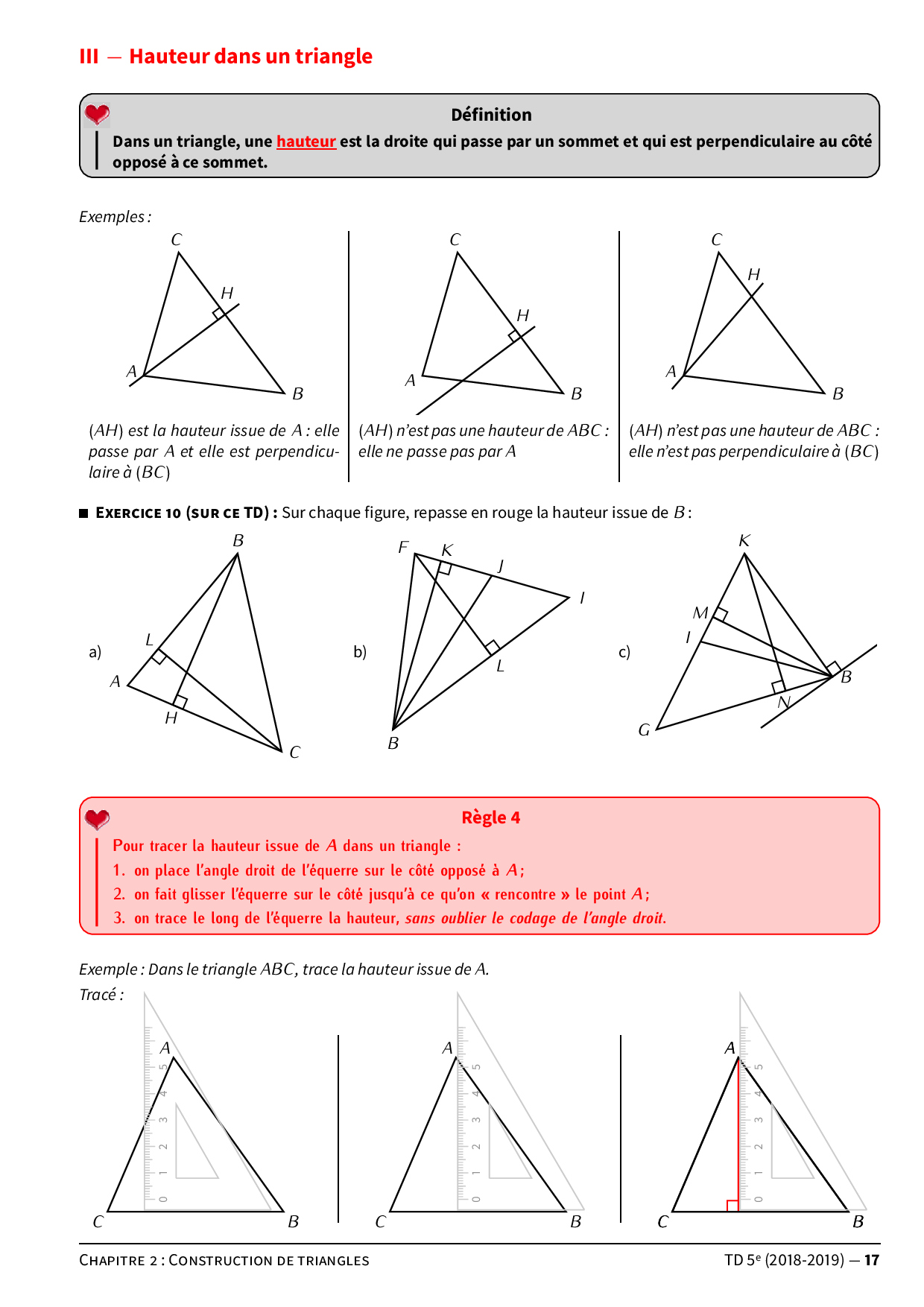 Construction de triangles Cours et exercices (FR) AlloSchool