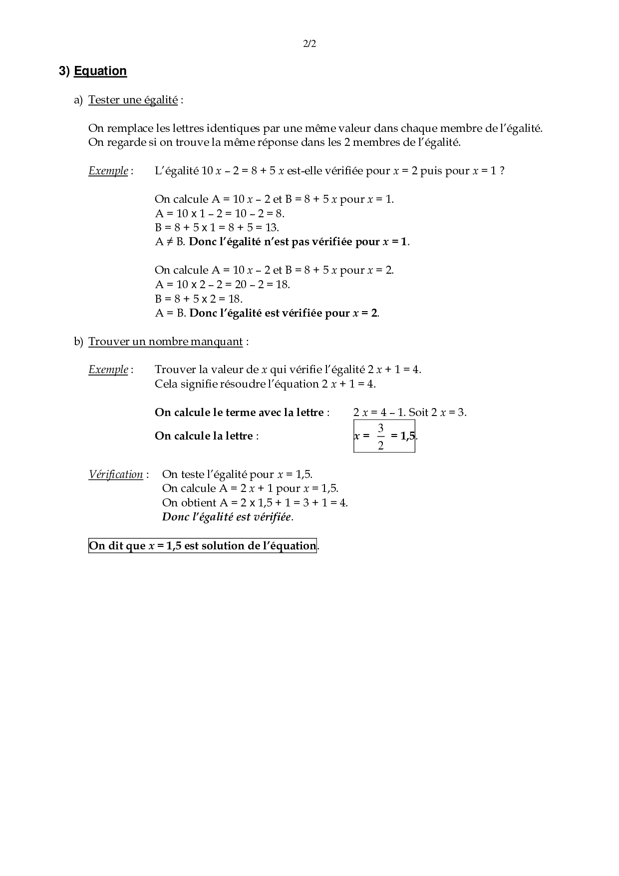 Calcul Littéral Et équations - Cours (FR) - AlloSchool