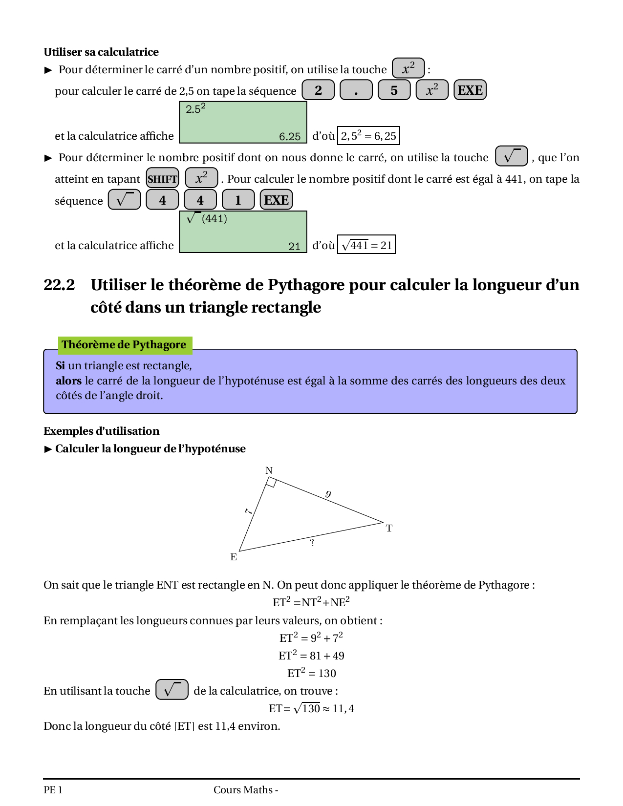 Théorème De Pythagore - Cours (FR) - AlloSchool