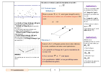 Vecteurs Et Translation - Cours Et Exercices 2 (MA) - AlloSchool