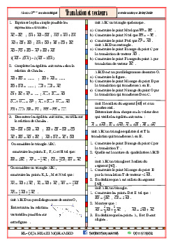 Vecteurs Et Translation - Exercices Non Corrigés 1 (MA) - AlloSchool